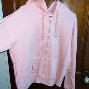 Light pink zip up hoodie